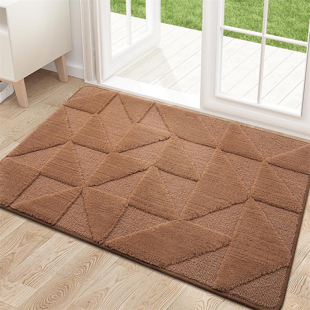 Olanly Indoor Outdoor Door Mats 50x80cm Door Mats Dirt Trapper Soft Doormats Super Absorbent Entrance Rug Non-slip Floor Mat