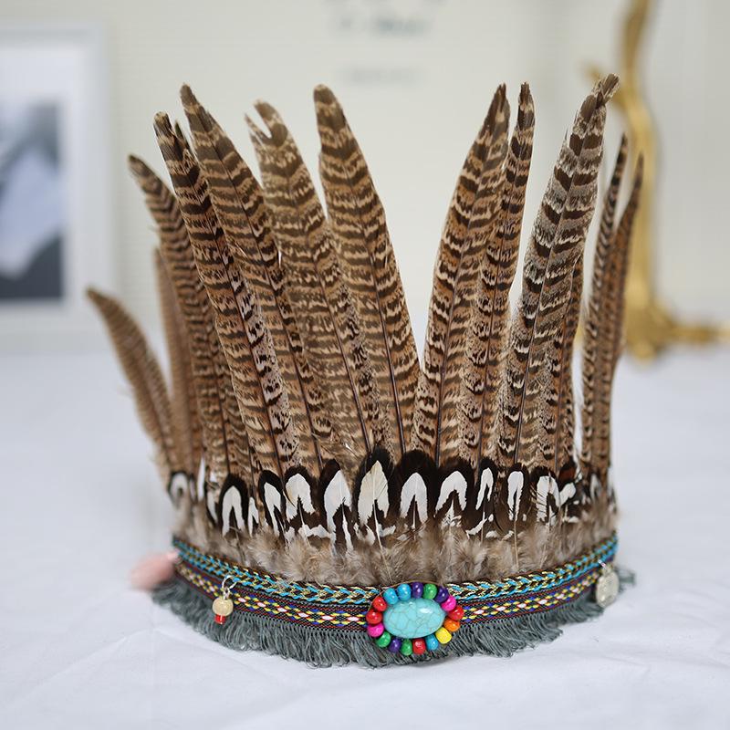 Feather Headwear for African Drum Performances, Tribal Hair Accessories, and Photography Fashion Show Props