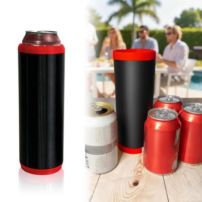 Dual Can Holder for Beer Soda Insulated PLA Can Cooler with Ergonomic Grip Quick Reload Outdoor