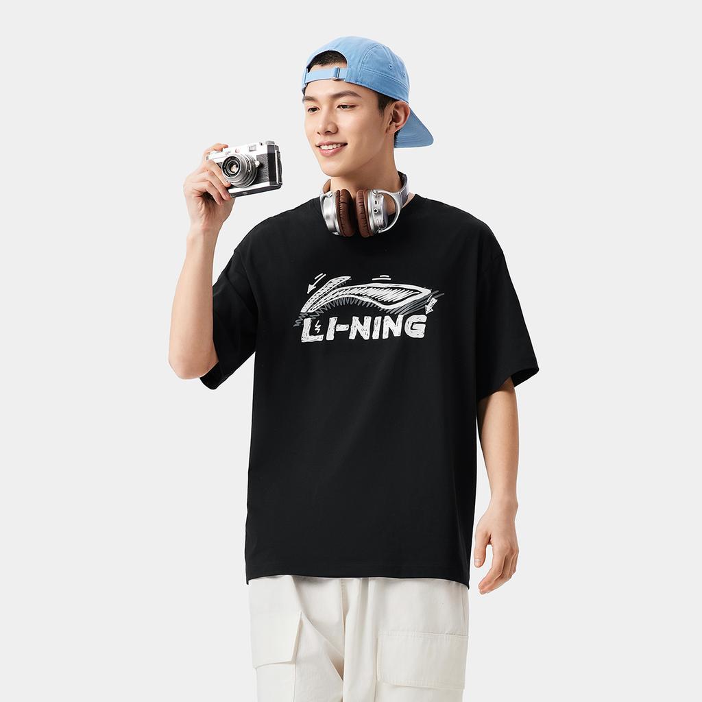 Li Ning Sports Life Collection T Shirt Men's Black AHSV829-2