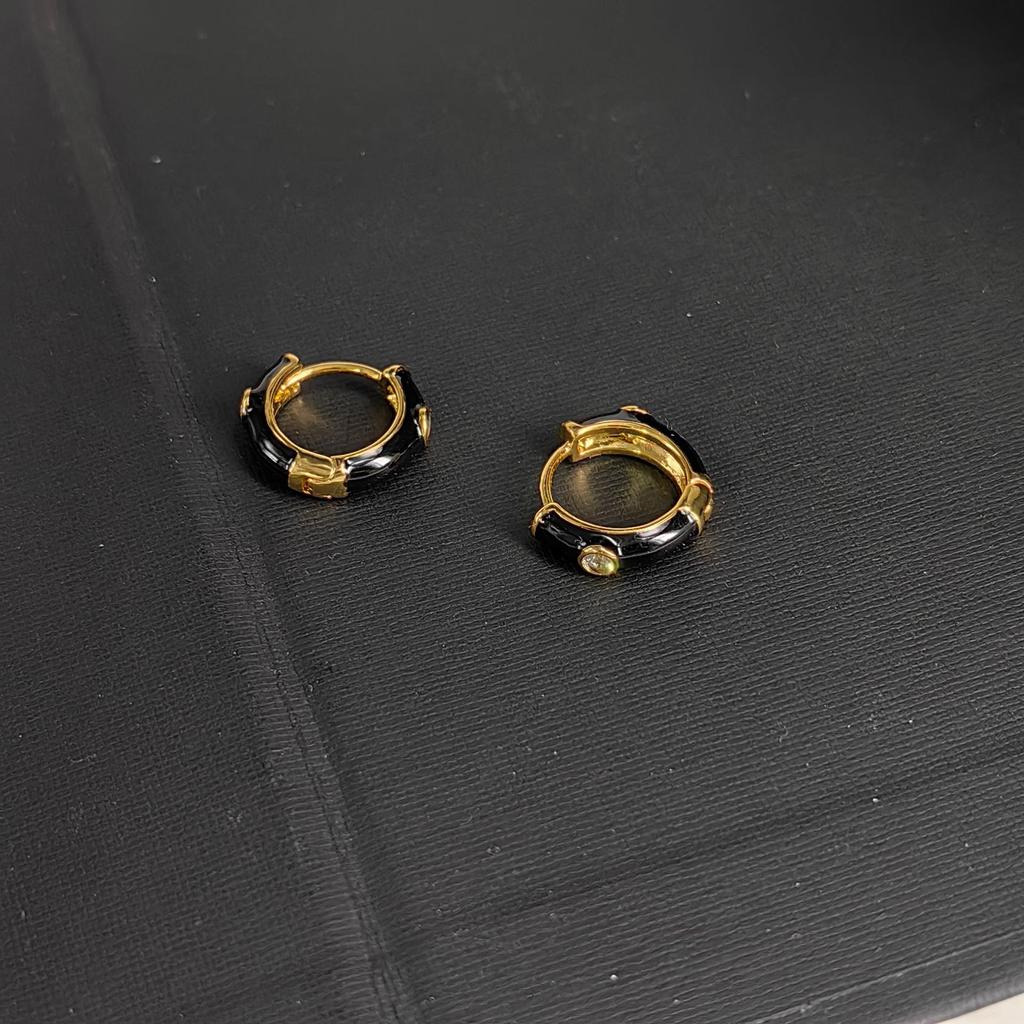 Enamel Drop Glaze Earrings Versatile Earrings French Retro Diamond-set Fashion Sense Simple Commuter Fashion Earrings Accessories Women