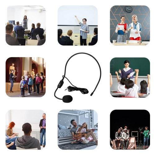 Portable Loudspeaker, Compact 3.5mm Wired Headset Microphone, High-Fidelity Sound Quality, Lightweight ABS Construction, Instant Insertion and Use, Du