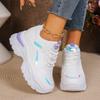 Women's with Leather Upper, Thick and Color Block Shiny