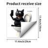Cute Cartoon Cat PVC Toilet Sticker Self-Adhesive Removable for Bathroom Wall Decor