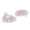 Estele Rhodium Plated Splendid Drop Earrings with Glowing Pearls for Women