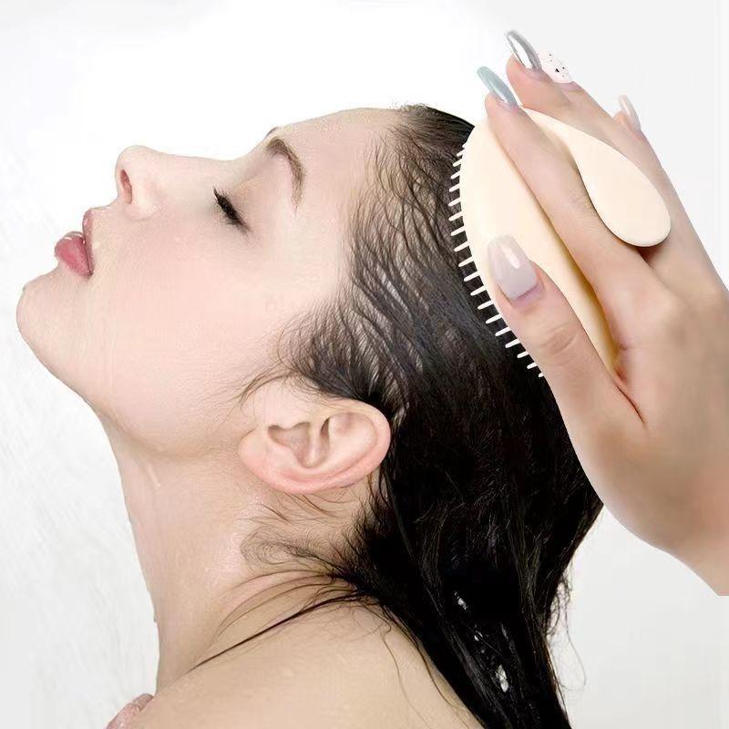 Soft Silicone Shampoo Brush Head Care Massage Scrubbers Bathroom Products Hair Washing Hair Scalp Washing Comb