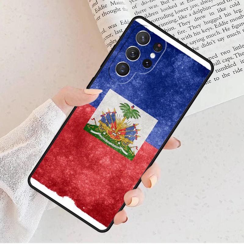 Haiti Haitian Flag Phone Case For Samsung Galaxy S25 S23 S30 S8 S21 S20 FE S24 S22 Note 10 20 Plus lite Ultra