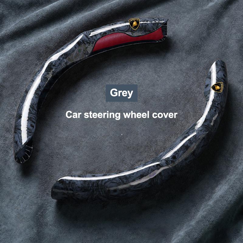 

Универсальная накладка на руль с текстурой персикового дерева, логотип автомобиля, противоскользящая, для Lamborghini Urus Huracan Aventador, премиальные автоаксессуары