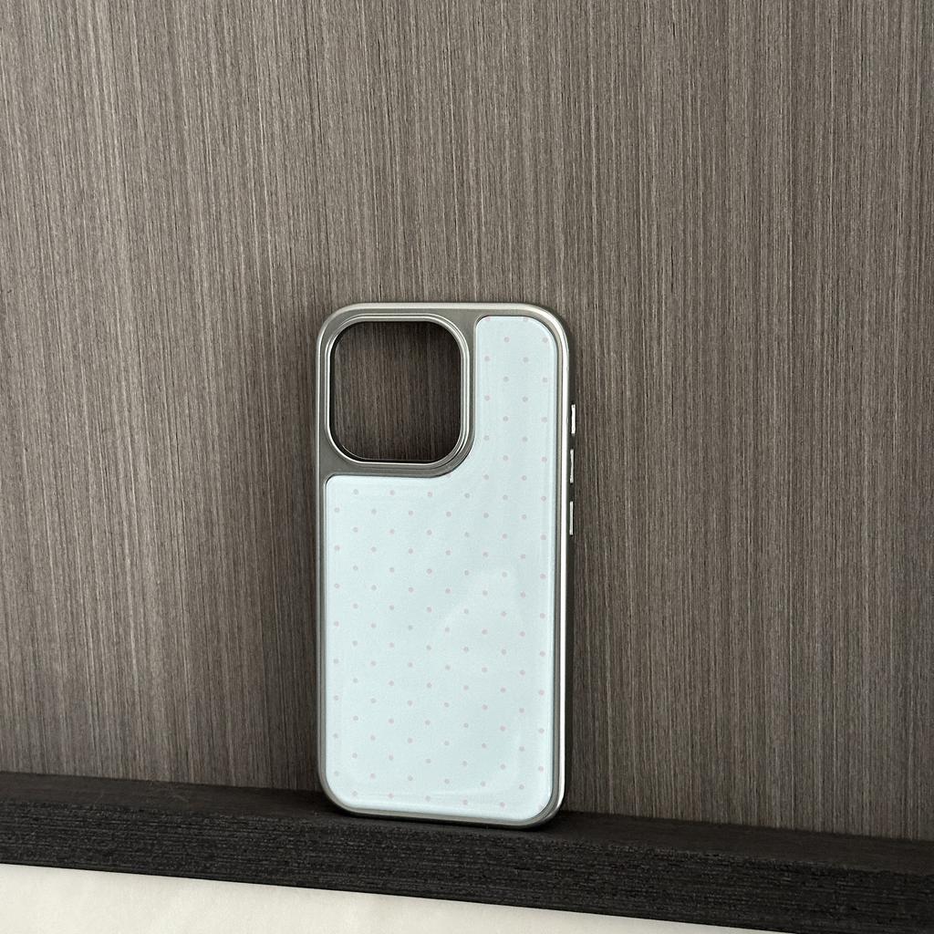 Japanese Korean ins Yellow Blue Polka Dots Cartoon Cute Drop Glue Phone Case For Samsung S 23 24 25 26 FE ULTRA EDGE PLUS Cover