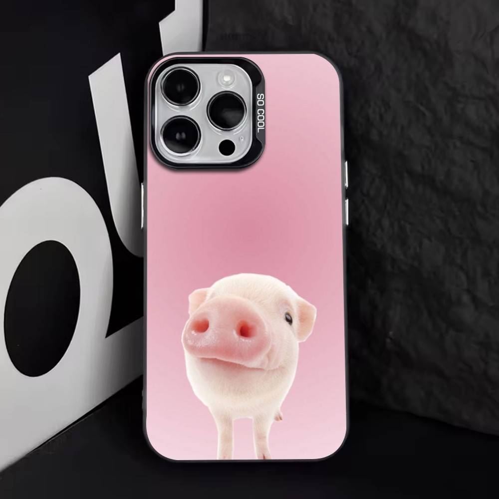 

Cute Angel Pig Phone Case For iPhone 17,16,15,14,13,12,11 Plus,Pro Max,XS,Colorful Silver Phone case Funda Cover iPhone13PROMAX