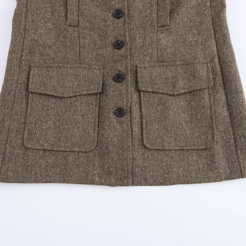 Women's Versatile Vintage Slim Suit Set Autumn Winter Long Sleeve Lapel Single Breasted Jacket Straight Leg Pants Two Piece Sets