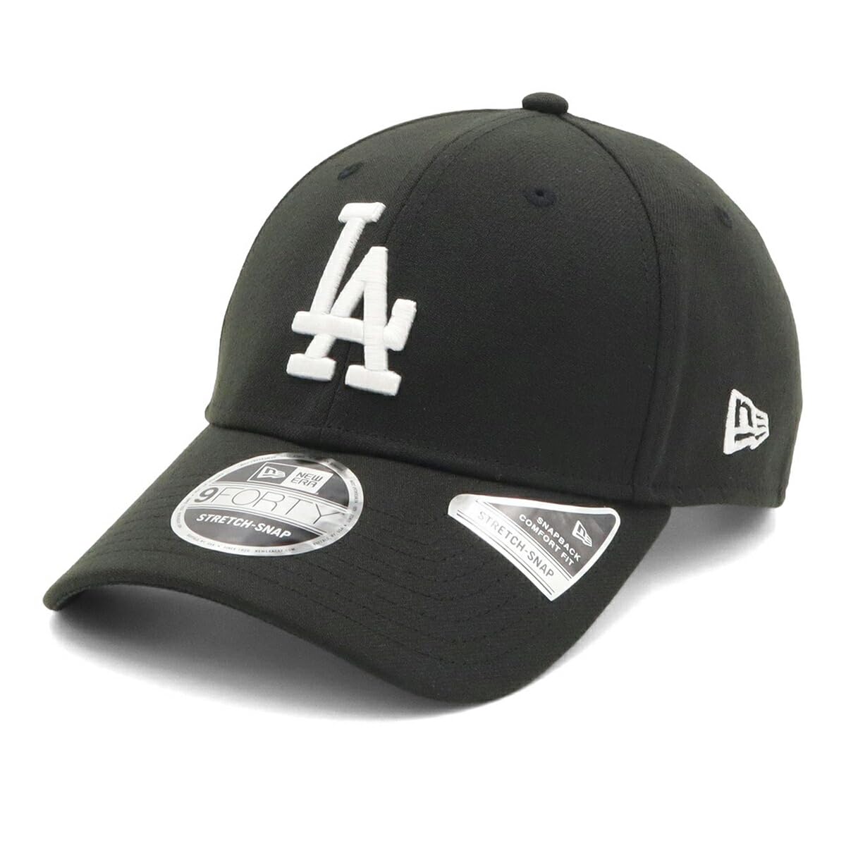 

New Era 9FORTY Stretch MLB LA Black Free Los Dod Size 25J Cap, Size, 940SS, Black, White,