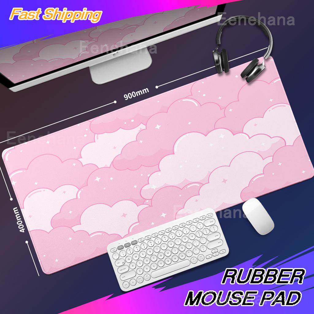Light Pink Skyscape Mouse Pad Cute Aesthetic Xxl Kawaii Clouds Women Desk Pads Anime Pc Gamer Computer Mat Office Rubber Carpets