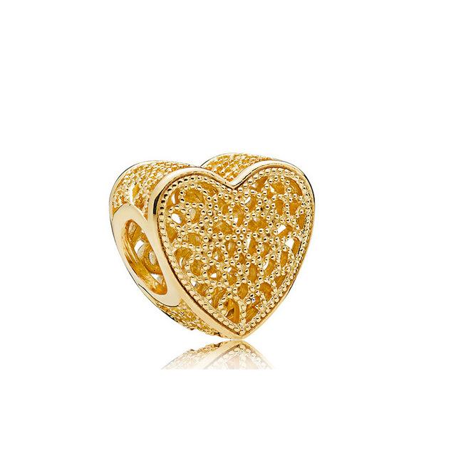 S925 Sterling Silver Shiny Gold Series Crown Lovely Pig Life Tree Beads Fit Original Bracelet DIY Women's Jewelry
