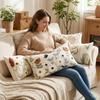 Canvas Tufted Throw Pillow Cover Square Decorative Pillow Case Throw Pillowcase  Sofa Decoration