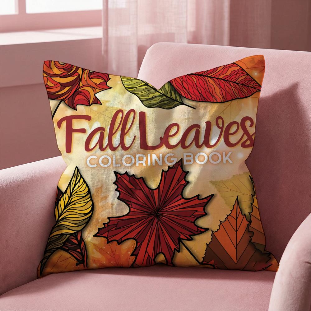 Maple Leaf Vintage Print Cushion Cover Multi-Scene Pillow Cover for Home & Car - Reversible, Soft & Durable for Daily Use