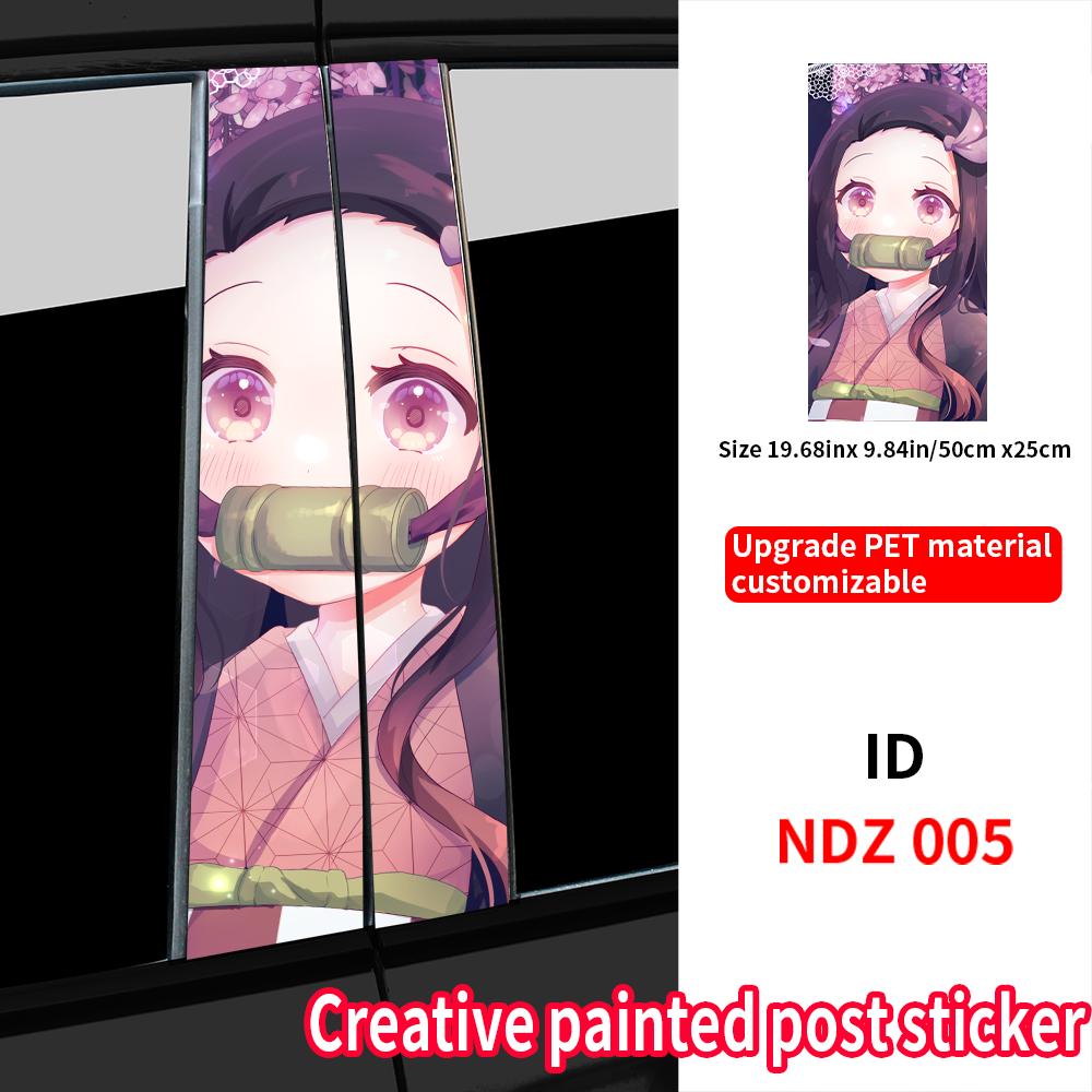 Nezuko Anime Car Stickers Car B-pillar Decal Waterproof Stickers Auto Center Pillar Sticker Cover Scratches Vehicle Decor
