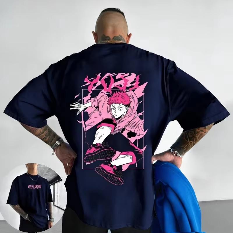 New Hot Summer Anime Itadori Yuji Jujutsu Kaisen Printed Graphic T-shirt Unisex Hip Hop Streetwear Oversized T-shirt Breathable Streetwear Casual Tees