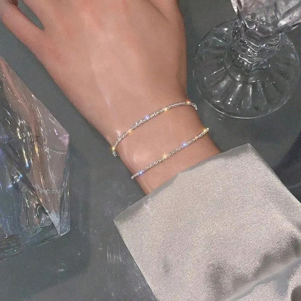 1pc Simple and Fresh Fried Dough Twists Bracelet, Shiny Plain Color Bracelet, Niche Design, No Pendant, Simple and Versatile
