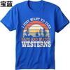 Street Wear Boys short sleeve tshirt Black Sunset Cactus Cowboy Horse Naps Westerns fashion Unisex tops Unisex fashion tshirt