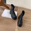2025 Autumn New Round Head Low Tube Thin After Zipper Fashion Muffin 10cm Female Martin Boots
