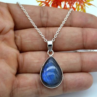 Labradorite Necklace, 925 Sterling Silver, Women Necklace, Wedding Gift, Birthday Jewelry, Handmade Necklace, Anniversary Gift, Silver Charm Jewelry