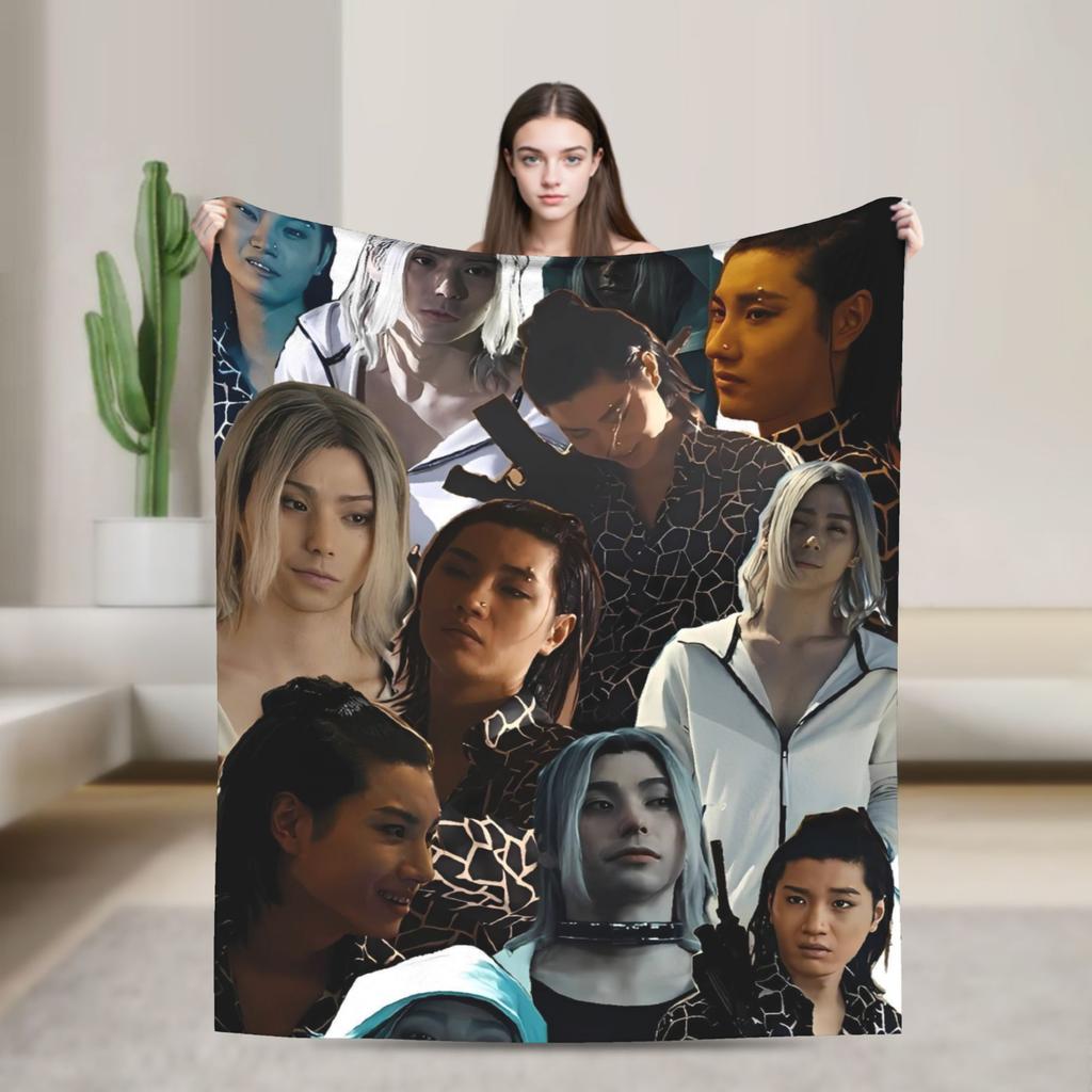Soft Warm Blanket Travel Office Nijiro Murakami Alice In Borderland 3 Throw Blanket Flannel Bedspread For Bedroom Sofa Bed Cover