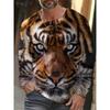 Hot Selling 3D Tiger Print Men's Street Trendy Round Neck Long Sleeved T-shirt