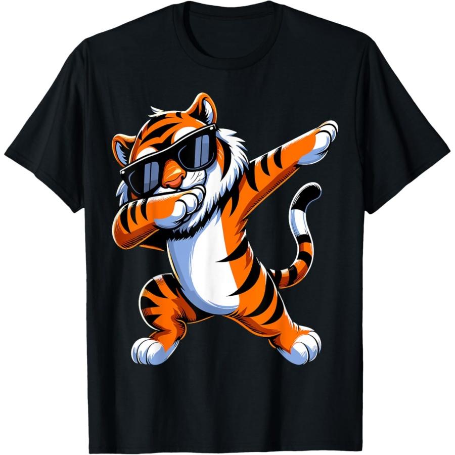 Dabbing Tiger Sunglasses Tiger Animal T-Shirt XXXXXL чёрный