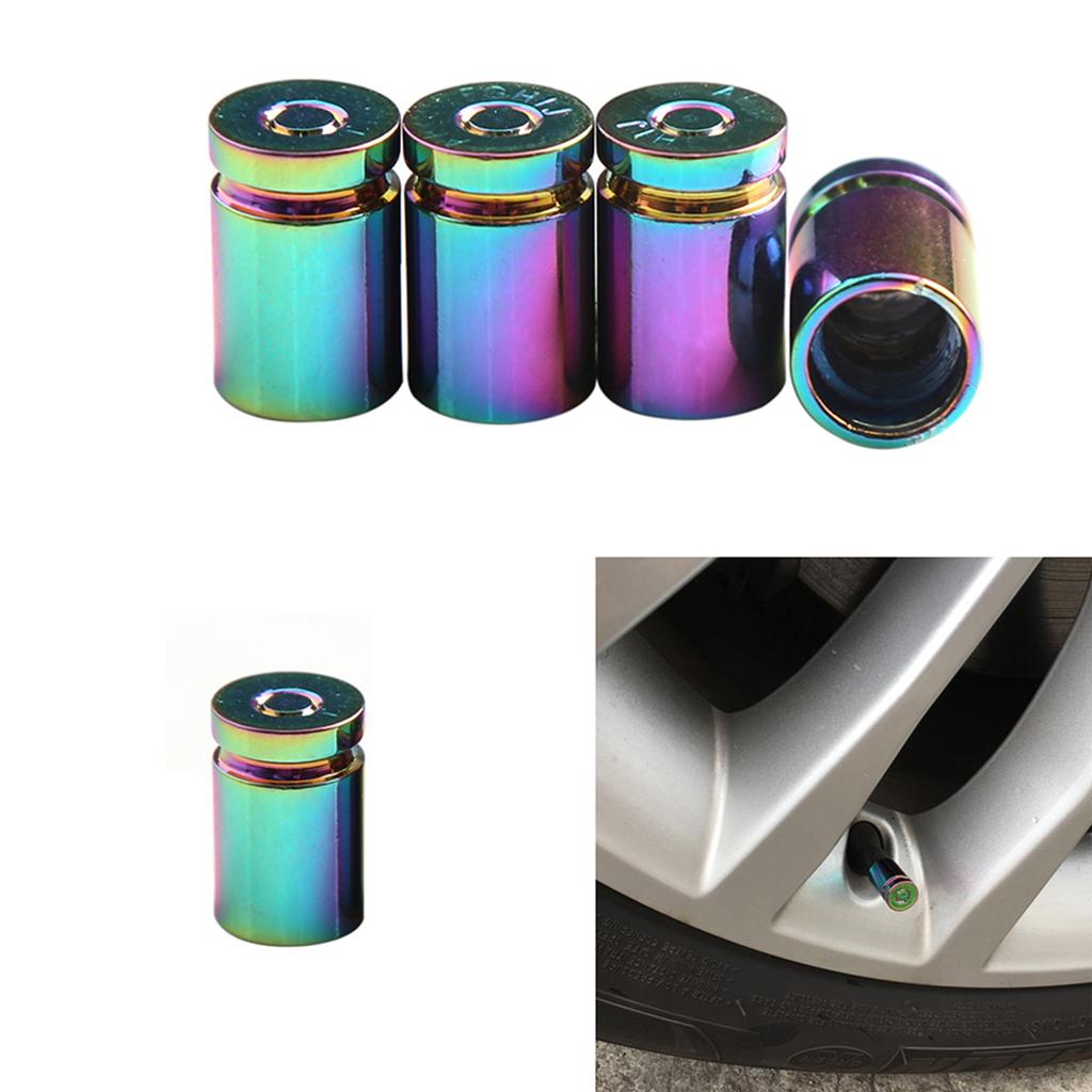 4Pcs Tire Valve Stem Cover Caps Aluminum Car Wheel Air Pressure Valve Cap Shell Dust Cap for Automotive Motorcycles