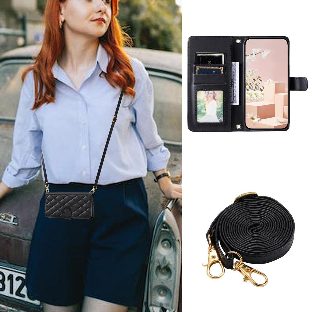 Plaid Flip Leather Crossbody Case with Card Slot & Lanyard for Google Pixel 8 Pro/8A