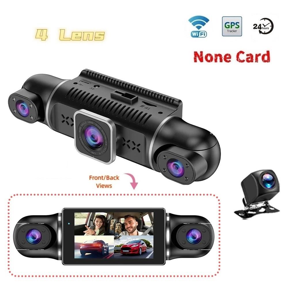Four Lens Driving Recorder, 4 Recording 4 Screen Display, 1080P Night Vision, GPS, Loop Recording, WiFi Connection Camera