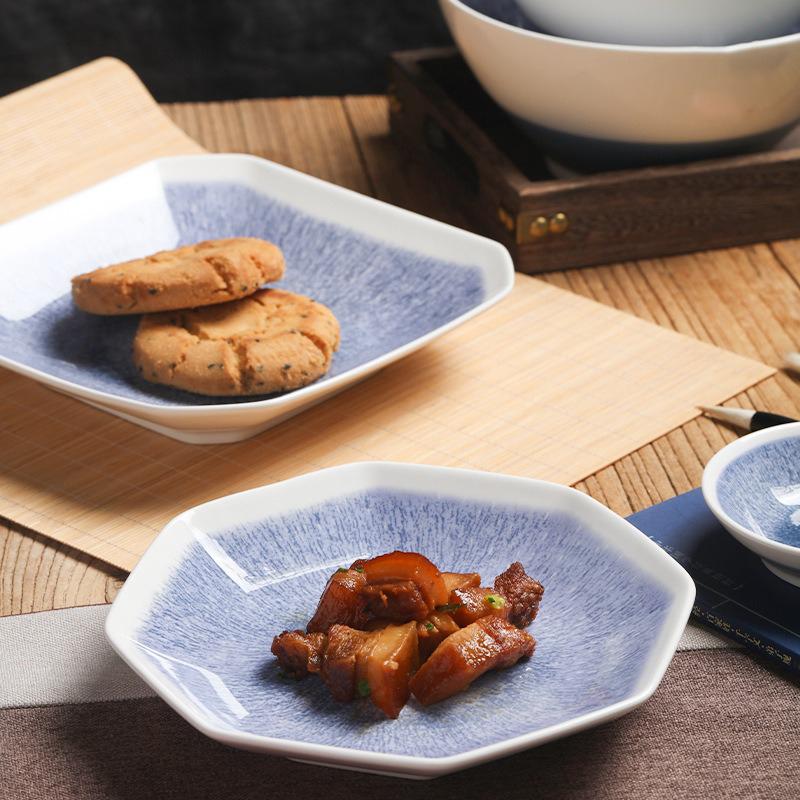 Fioletowe Źrenice Wzór Ceramika Zastawa Stołowa Chińska Starożytna Talerz na Przekąski Owocowe Miseczka do Przypraw Naczynie na Masło Zastawa Stołowa Kuchenna