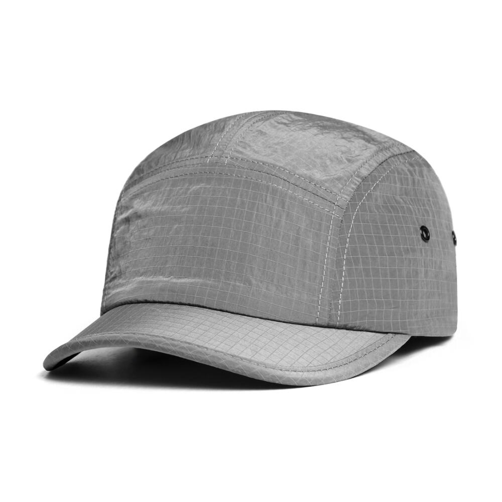 Korean 5 Panel Short Brim Baseball Cap, Nylon Mesh Solid Hat for Men Women Outdoor Running Casual Headwear