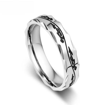 Men's Dragon Pattern Titanium Steel Ring - Unique, Non-Fading, Simple Fashion for Index Finger