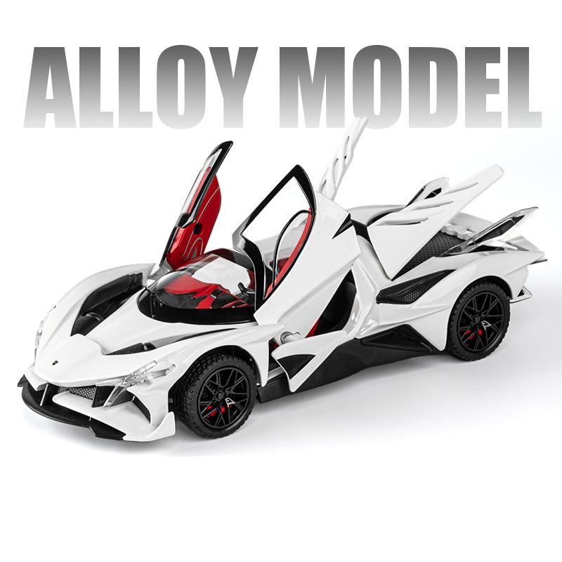 

1:24 Apollo Project EVO Alloy Sports Car Model Diecast Metal Concept Racing Car Vehicle Model Sound and Light Childrens Toy Gift белый
