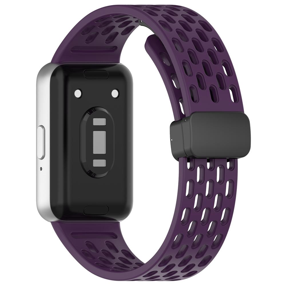 Correa de Silicona Para Samsung Galaxy Fit 3 Deportiva Hueca Transpirable Banda Hebilla Magnética Pulsera Para Samsung Galaxy Fit 3 Pulsera