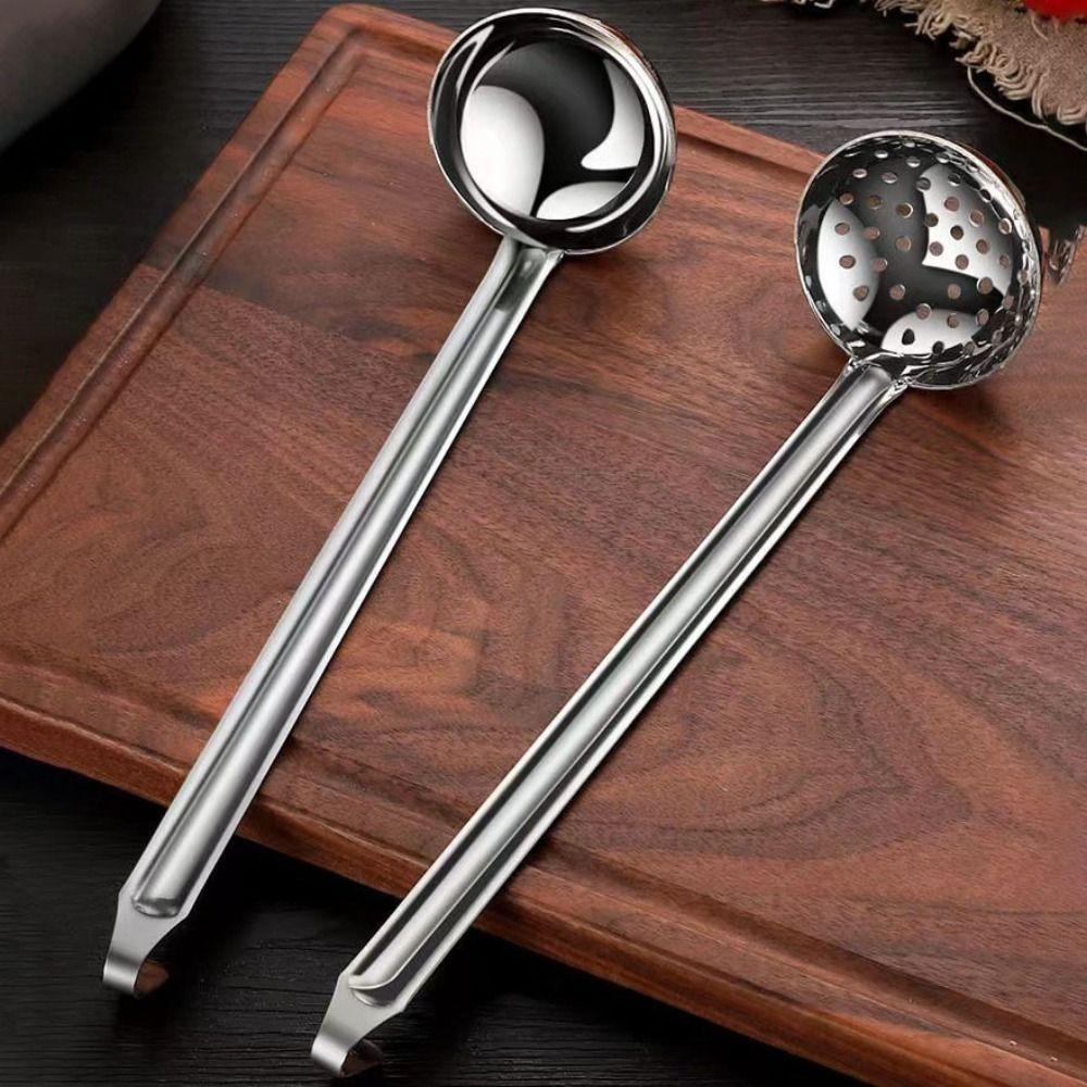 Stainless Steel Soup Ladle Rust-proof Slotted Spoon Kitchen Utensils Colander  Wine