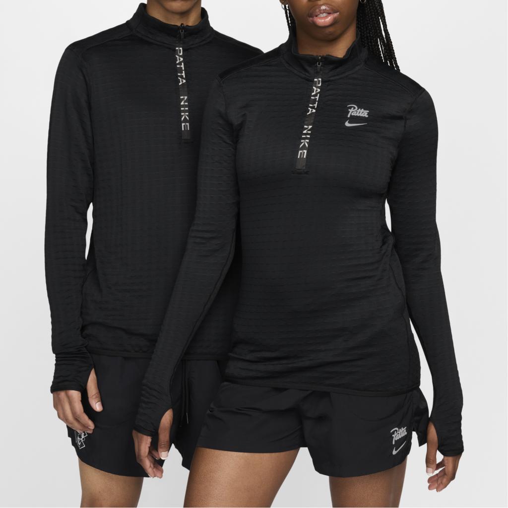 Nike X Patta SS24 Comfortable Fashion Half-Zip Logo Print Stand Collar Pullover Sweatshirt Unisex Sweatshirt Black FJ3070-010
