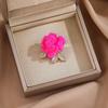 Brooch Pin 3D Rose Flower Shape Sparkling Rhinestones Inlaid Decorative Brooch Sweaters Collars Hats Bags Coats Scarves Accessory