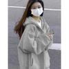 Womens Oversized Casual Hooded Zip-Up Sweatshirt Cotton Loose Fit Plus Size