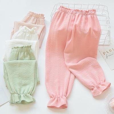 Children's Lantern Pants For Girls Boys Summer Thin Loose Simple Solid Color Kids Trousers Casual Baby Boy Girl Beach Pant
