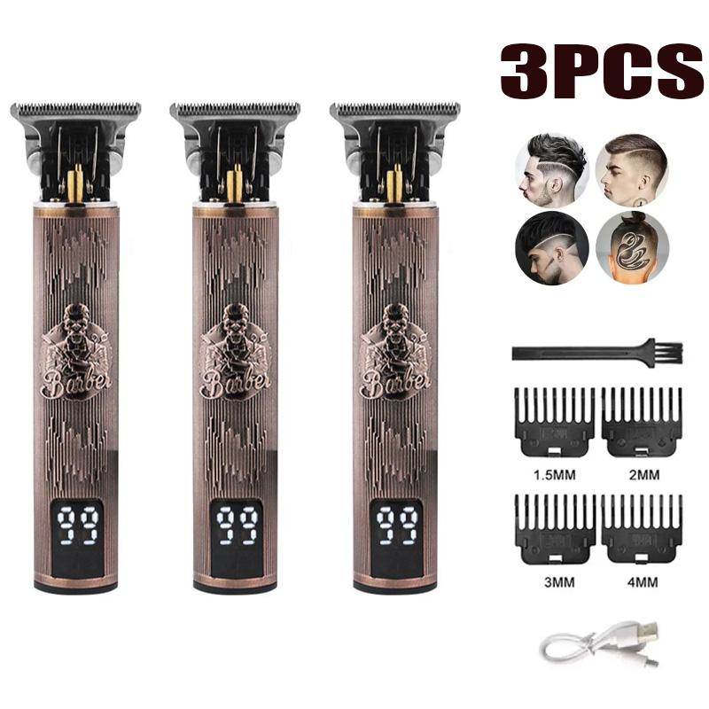 1-5PCS T9 Electric Hair Clipper Men Hair Cutting Machine Shavers Rechargeable With USB Professional Beard Trimmer For Men Barber