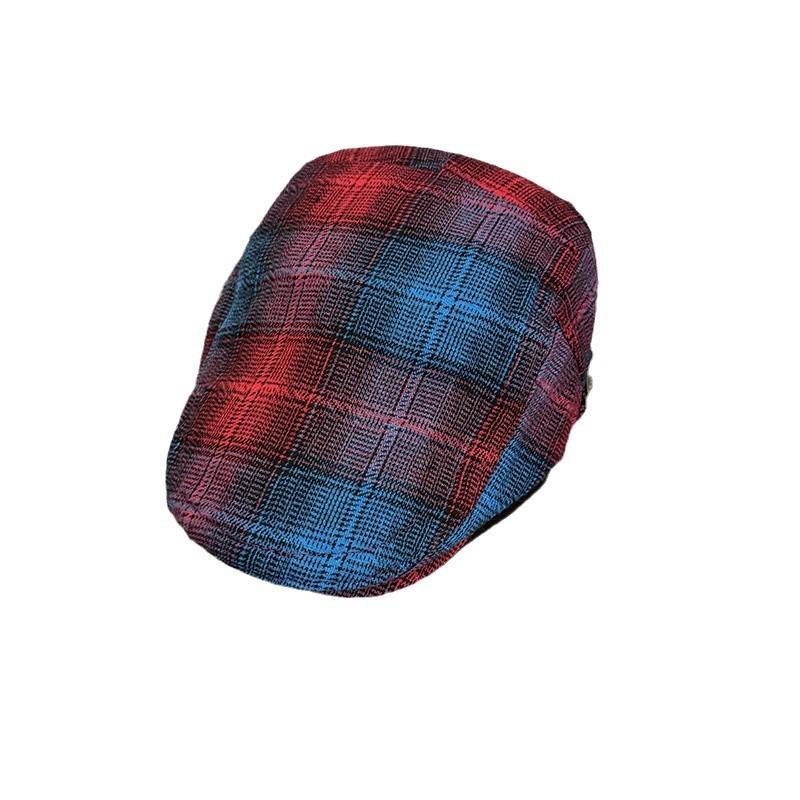 Retro Check Artistic Pattern Cap For Women Winter Fashion Breathable Hat Warm