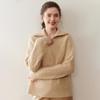 Thick Cable Knit Cashmere Half-Zip Lapel Sweater - Women's Polo Neck Base Layer, Autumn/Winter Korean Style.