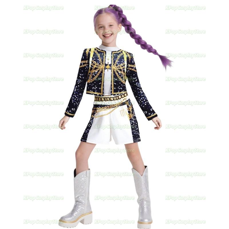 

K-Pop Румі Зої Міра Мисливці на демонів Косплей Костюм для Дівчинки Хелловін Сцена 3D Принтований Візерунок Одяг для Рольової Гри 130