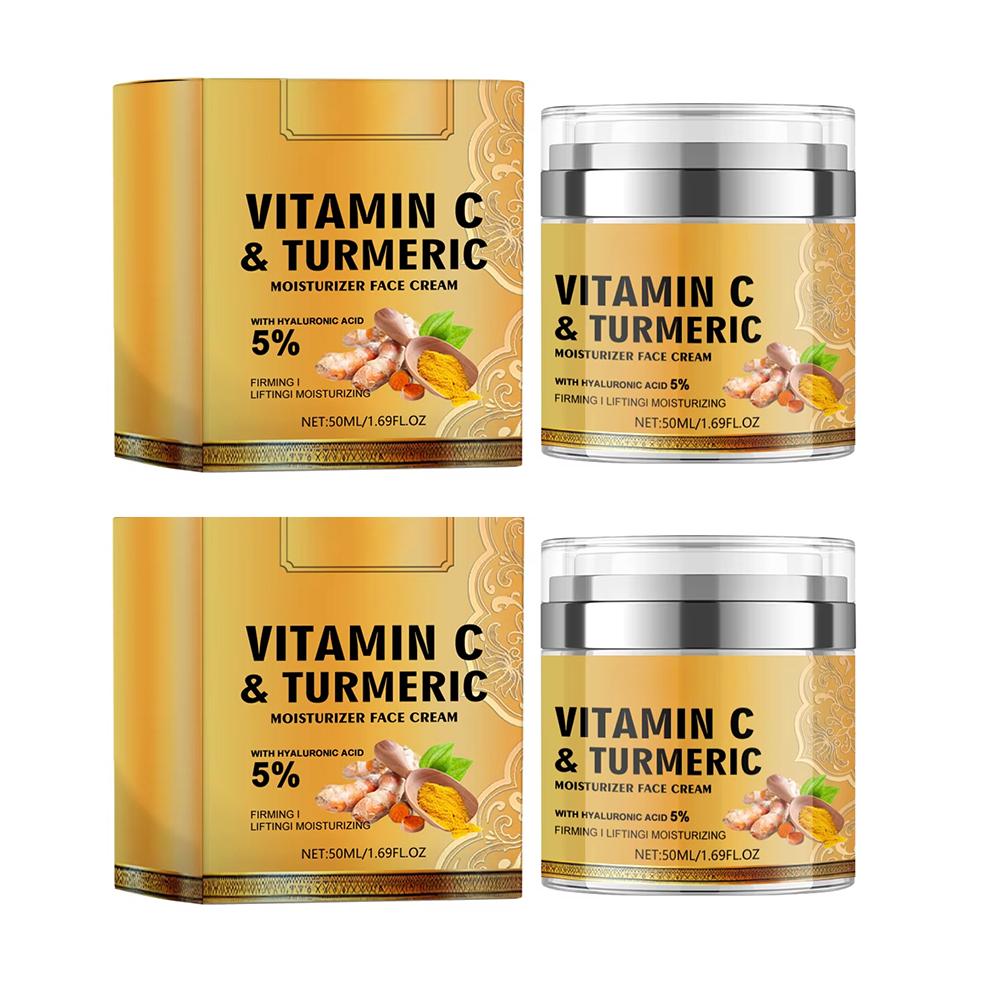 

Увлажняющий крем для лица с витамином С и куркумой, осветляющий темные пятна и морщины, придающий коже сияние, упругость и подтянутость, устраняющий тусклость. 2pcs