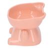 Raised Pet Bowl Prevent Tipping Cartoon Shape Plastic Elevated Cat Bowl for Water Food Pink