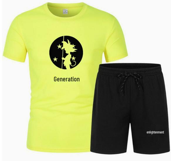 Anime Goku Mesh Sports T-shirt & Shorts Set - Breathable Basketball Uniform
