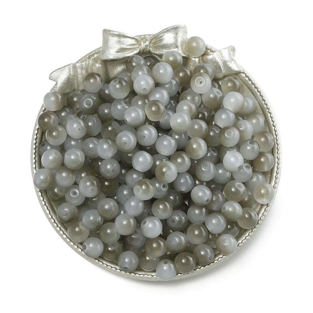 

50 шт. 8/10 мм Двухцветные Желейные Круглые Стеклянные Бусины Рассыпные Бусины-Разделители С Узором Для Изготовления Украшений Браслет Ожерелье Своими Руками 8mm-50pcs серый